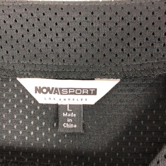 Nova Sport short sleeve V neck drawstring pleated bottom jersey crop top Size L - Picture 6 of 6